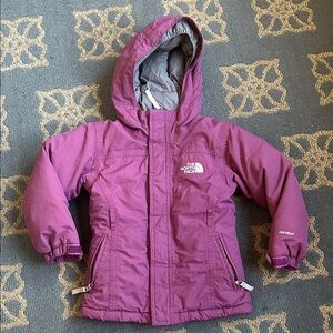 The North Face Purple Jacket with Logo. Bundle all 3 girls xs coats for 25$!!!!!